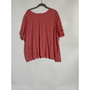 Vintage Top Womens Plus 4X Coral Lined Metallic Threads Floral Cottagecore Fairy
